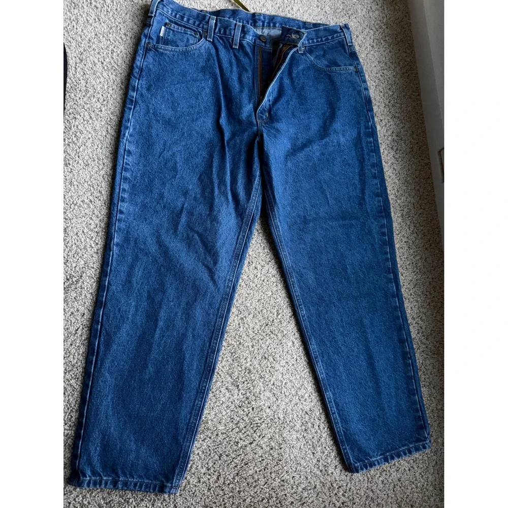 Carhartt B17 DST Relaxed‎ Fit Tapered Leg Jeans Mens 44x30 Dark Stone Blue Denim